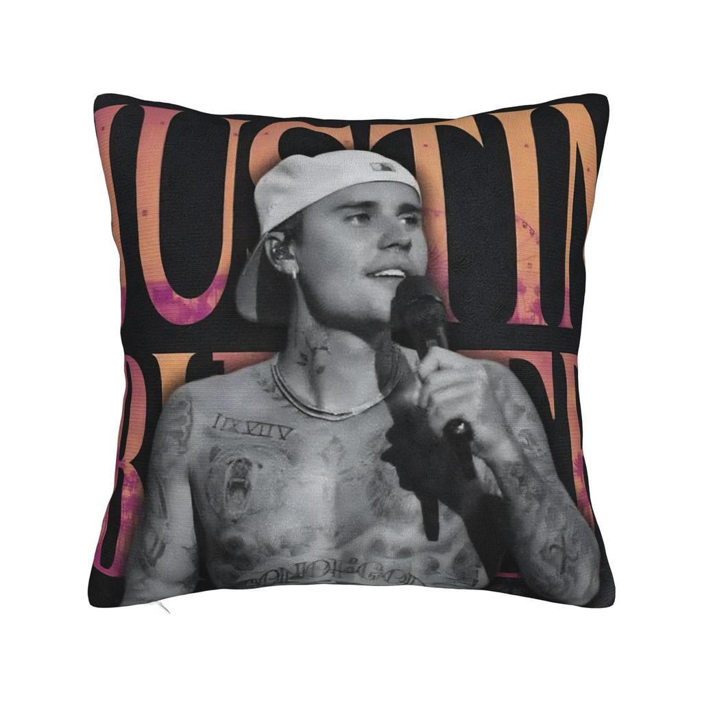 Bieber Tour Pillow Case Custom Pillow Cover For Living Room Sofa Vintage Pillowcases