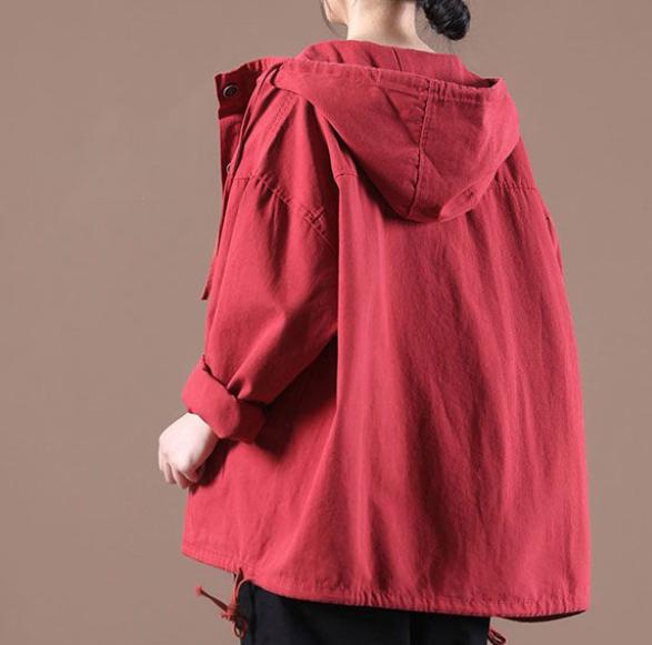 Women Length Windbreaker Large Irregular Loose Hooded Plus Size Open Coats Jackets