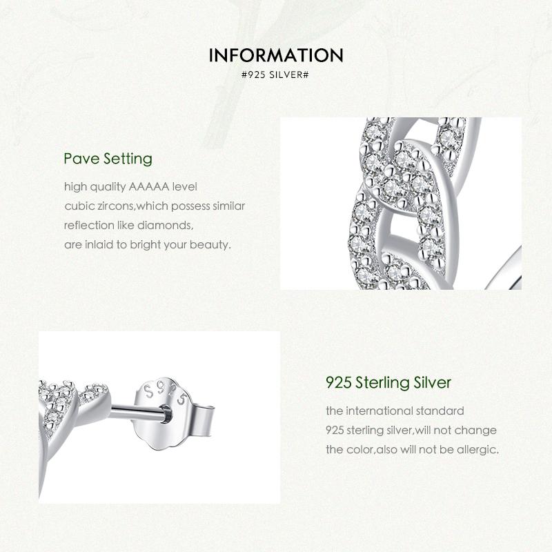 MODIAN 925 Sterling Silver Platinum Plated Stud Earrings Luxury Clear Cubic Zirconia Hypoallergenic For Women Wedding Jewelry