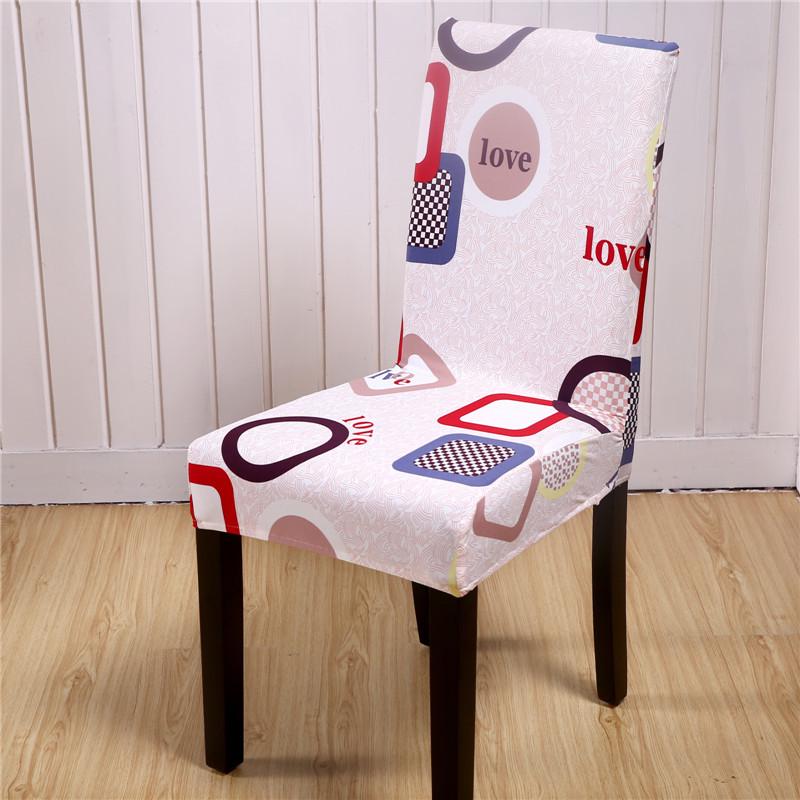 Anti-fouling Household Chair Cover Hotel Chair Package Backrest Seat Cover One-piece Print Elastic Dining Table Seat Cover