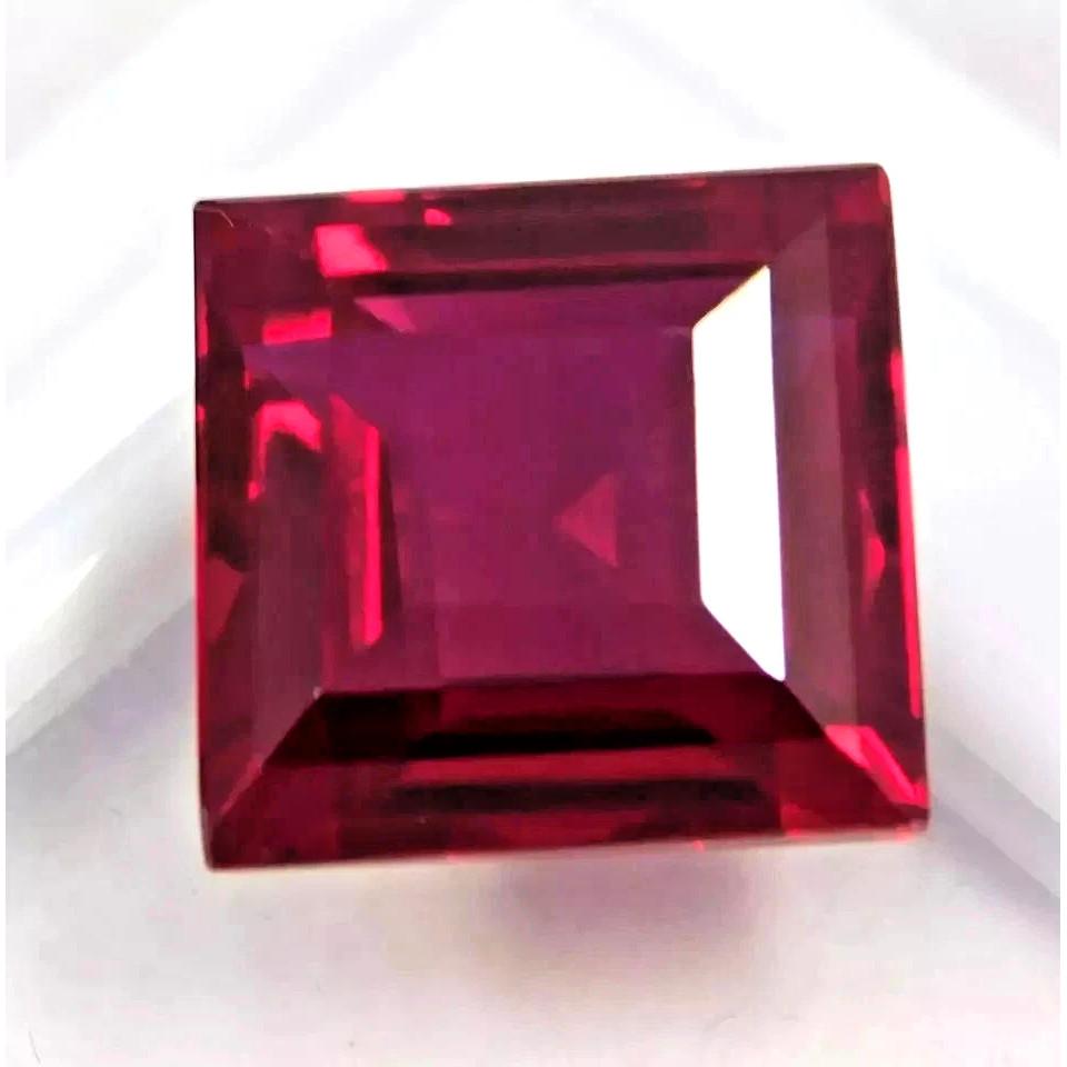 Natural Princess Cut Red Ruby Loose 14 Ct Certified Faceted Gemstone