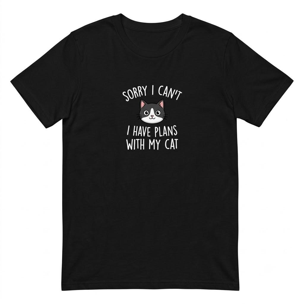 Sorry I Can't I Have Plans Funny Cuteee Graphic Black T Shirt Gift For Friends
