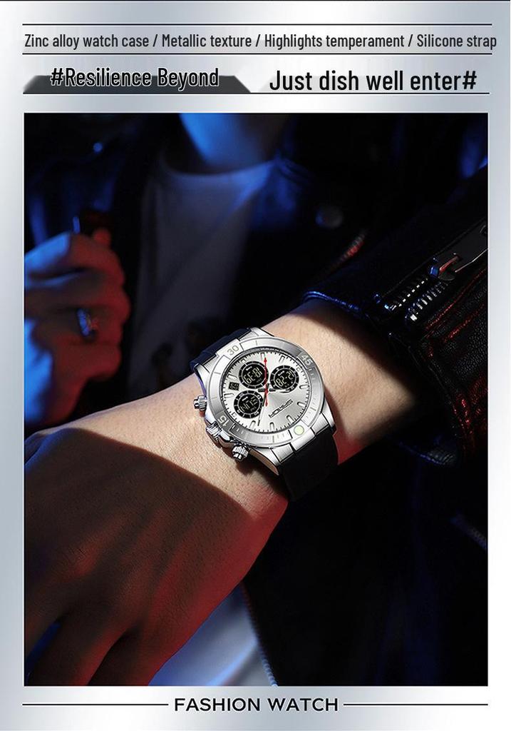 Reloj Electrónico Impermeable de Moda SANDA para Adolescentes - Cronómetro Deportivo Multifuncional de Doble Pantalla