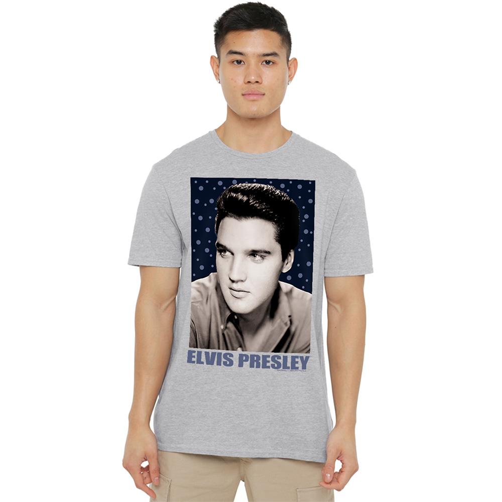 Elvis Presley Unisex Adult Blue Sparkle T-Shirt