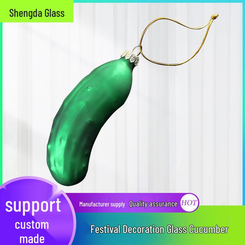 

Glass Cucumber Christmas Tree Ornament Pendant