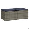 VidaXL Garden Lounge Set 2 Pcs with Gray Cushions Wicker Acacia, Outdoor Sofa Set, Garden Furniture 3328664
