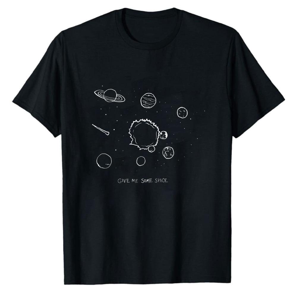 Give Me Some Space Funny Outer Space Planet Asteroid Sketch Graphic Men Modal TShirt Print Soft Lightweight Summer Casual Tops