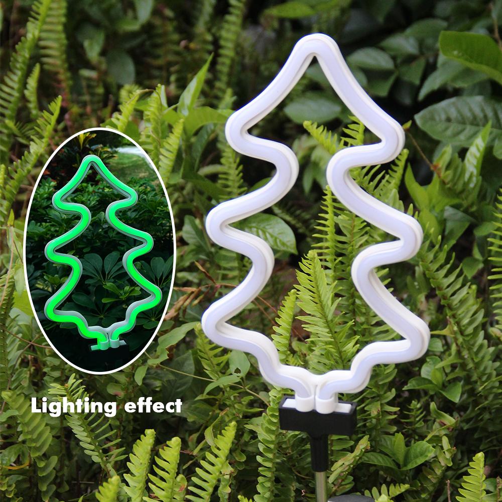 Fluorescent Christmas Tree Solar Light Outdoor Landscape Courtyard Lamp Garden Decoration Lawn Light Stake Light for Christmas