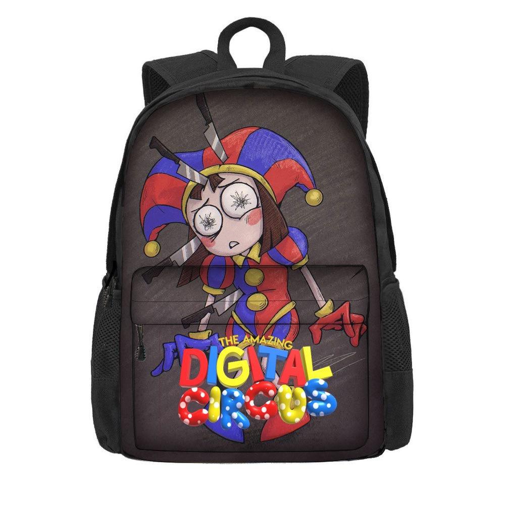 Mochila Escolar O Incrível Circo Digital Para Meninos E Meninas Respirável E Durável 3º-4º Ano Estilo Moderno E Descolado Material Poliéster