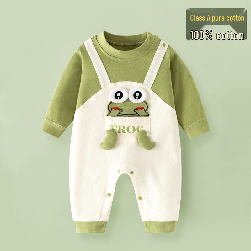 Exklusiver Langarm-Baby-Strampler – Reiner Baumwoll-Krabbelanzug für Frühling und Herbst