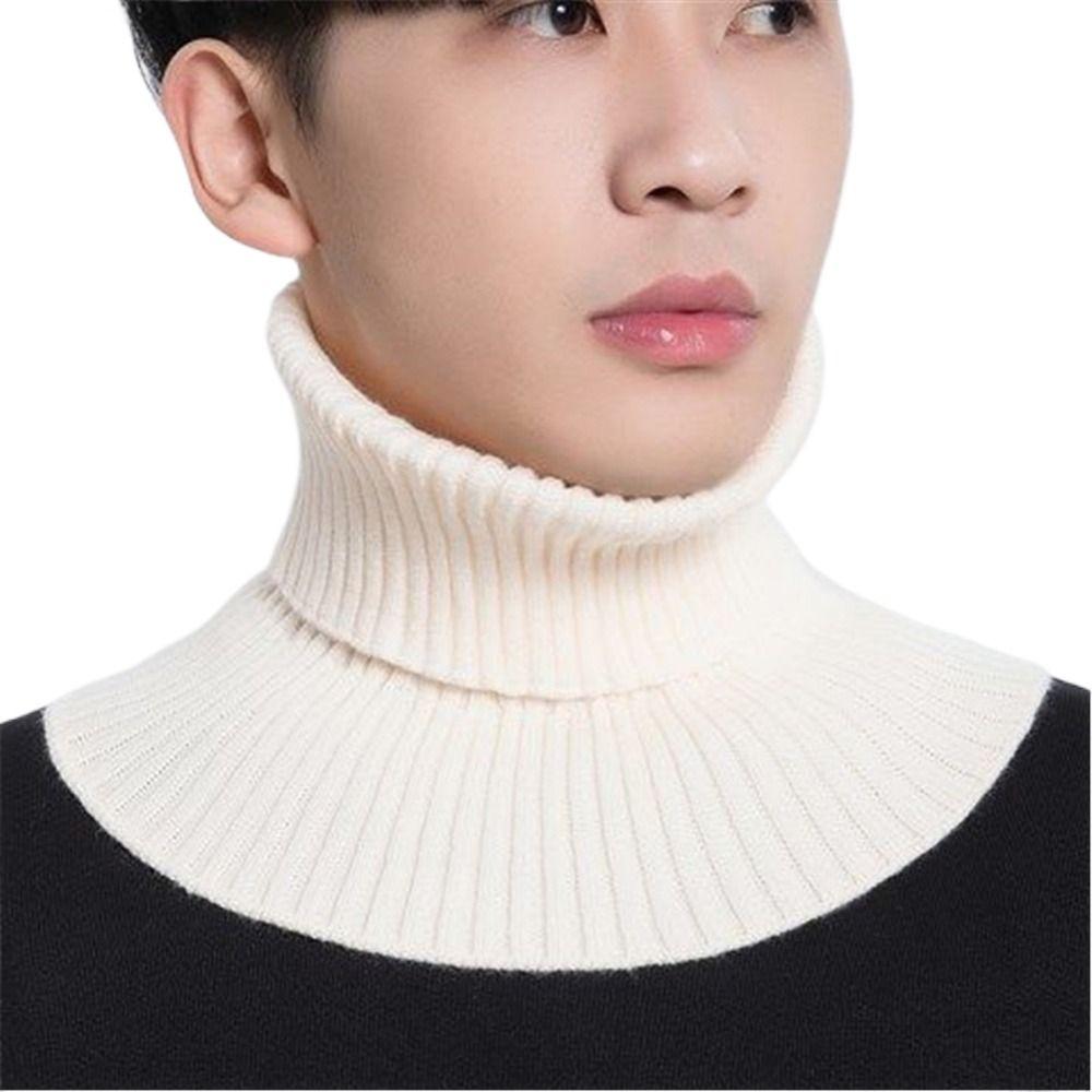 

Winter Apparel Accessories Men Fake Collar Scarf Knitted False Collar Scarf Neck Sleeve Scarf белый