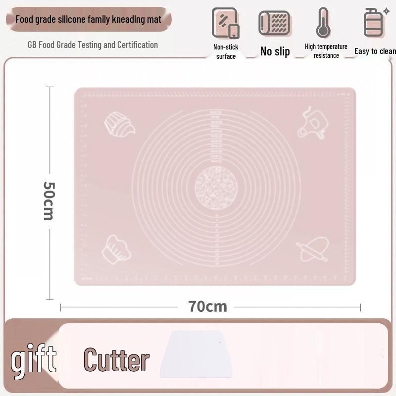 Rutschfeste Silikon-Knetmatte & Teigroller für Teigtaschen - Übergröße, Lebensmittelgeeignete Teigplatte