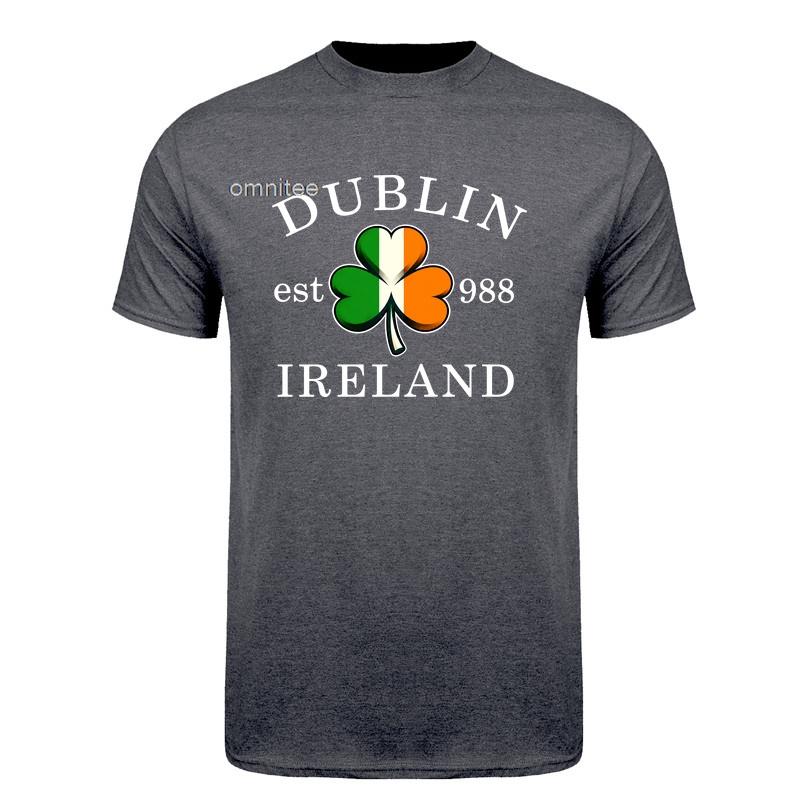Retro Ireland Flag Irish T Shirt Cool Design Irish Lucky Shamrock St Patricks Day Tshirt Cotton Streetwear Tops HJ137