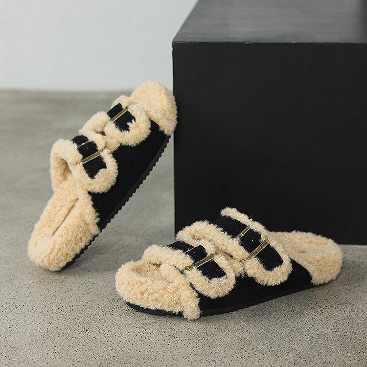 Design sense niche Mao Mao slippers women's outer wear 2025 spring and summer new French retro soft bottom casual Boken slippers