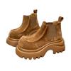 Retro Schnürsenkel Quasten Big Head Casual Board Schuhe Damen Herbstmode Koreanische Version Vielseitiges Temperament Plateau Slipper Kurze Stiefel