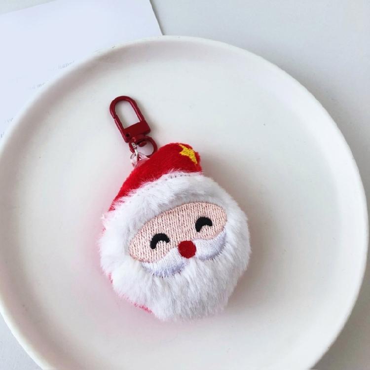 6pcs Adorable Plush Key Chain Soft Touch Christmas Themed Bag Pendants Fashionable Keychain Ornament for Women Girls
