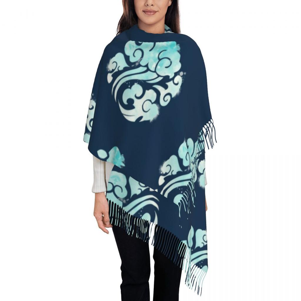Custom Gusu Lan Sect The Untamed Tassel Scarf Women Soft Mo Dao Zu Shi Wei Wuxian Shawl Wrap Lady Winter Fall Scarves