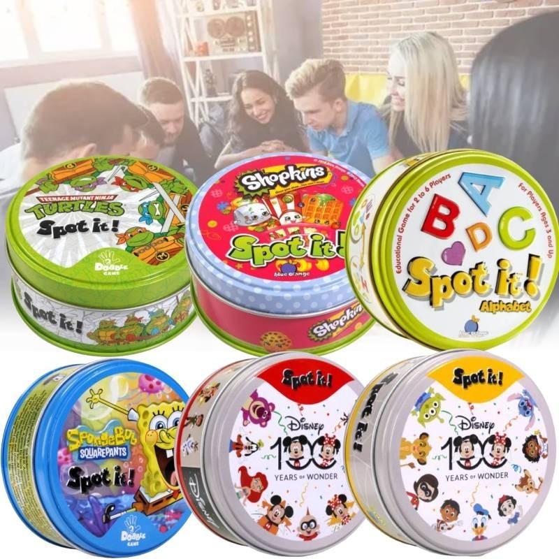 Familienspaß Kartenspiel Bunte Dobble-Karten Partyspiel für Kinder Erwachsene