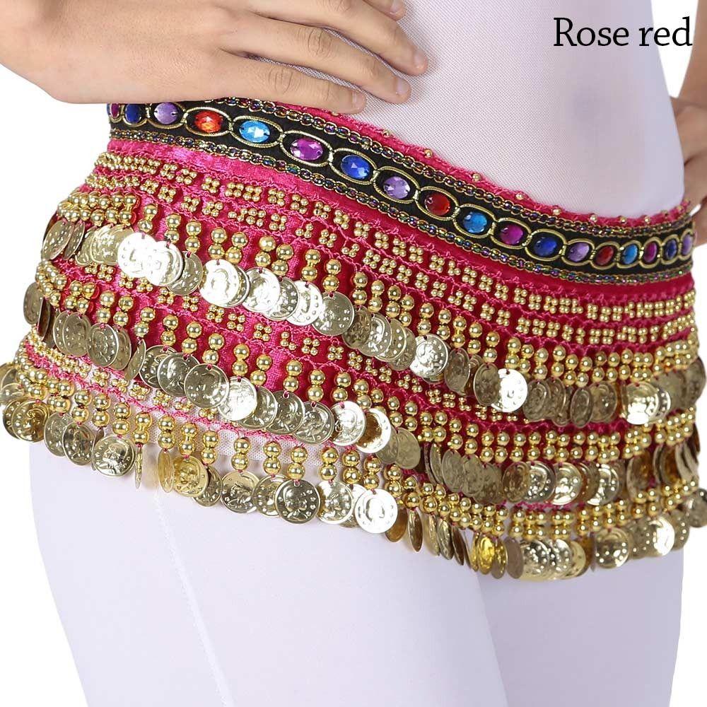 

Rhinestone Hip Scarf Tassels Dancer Skirt Shiny Show Costumes Women розы красного