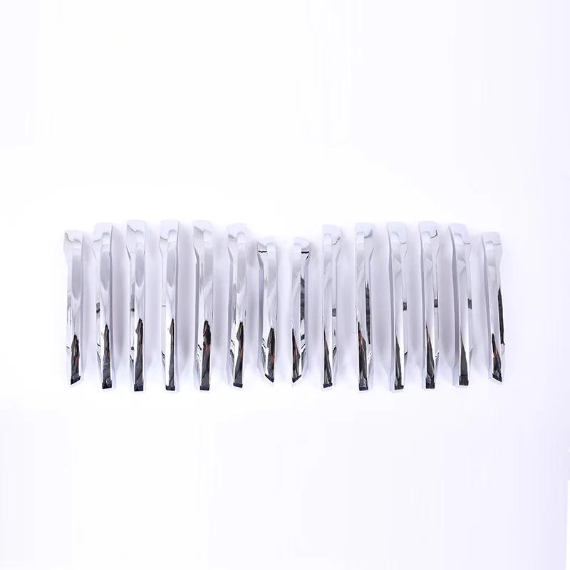 

For BMW X1 F48 2016- 14Pcs/Set Car Styling ABS Chrome/Black Front Grille Trim Strips Cover Auto External Accessories срібний
