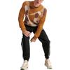 Puma Color Block Pattern Pullover Crew Neck Sweater Men Tops Caramel 535804-66