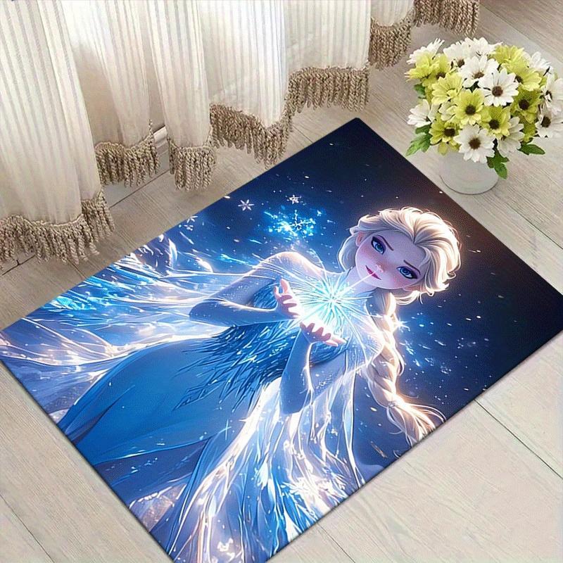 

1pc Elsa Pattern Area Rug Soft Flannel Floor Mat for Living Room,Office,Bedroom and Carpet,Sofa Coffee Table Floor Mat 60cm by 90cm