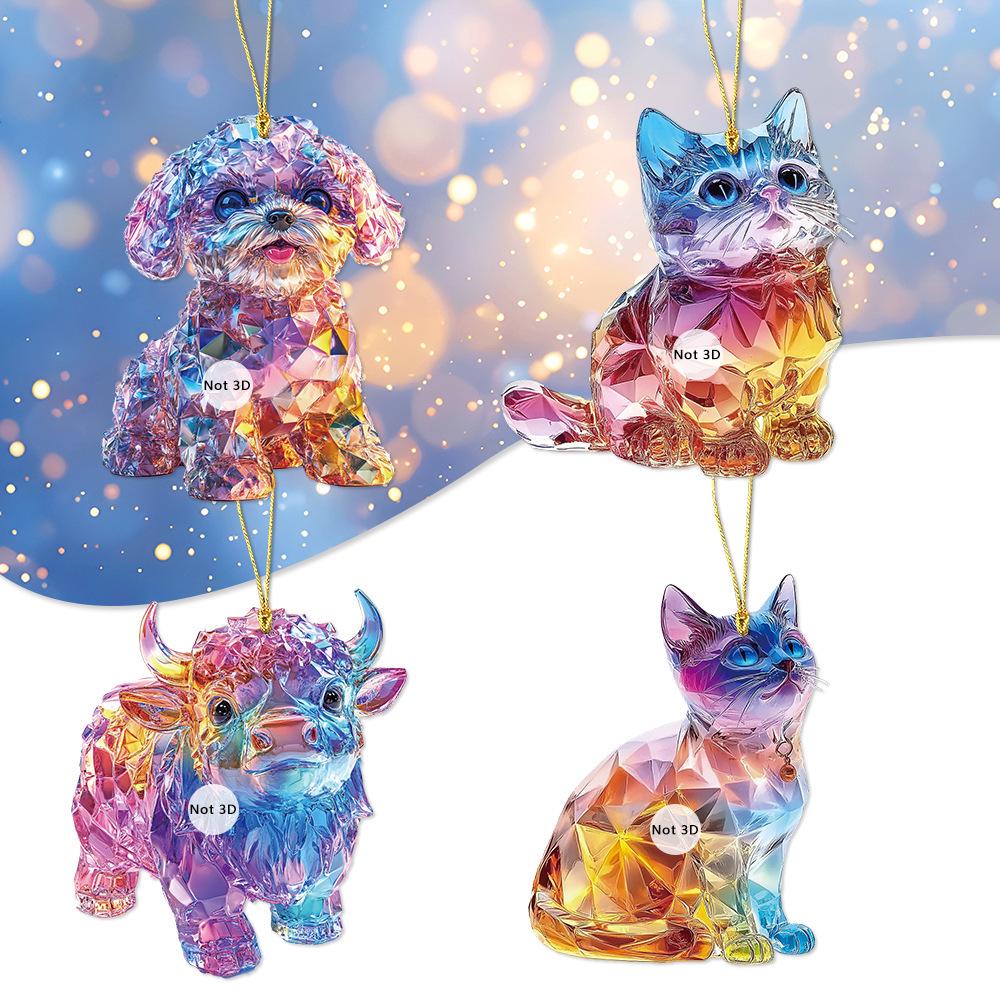 Colorful 2D Animal Acrylic Pendant Ornament for Car