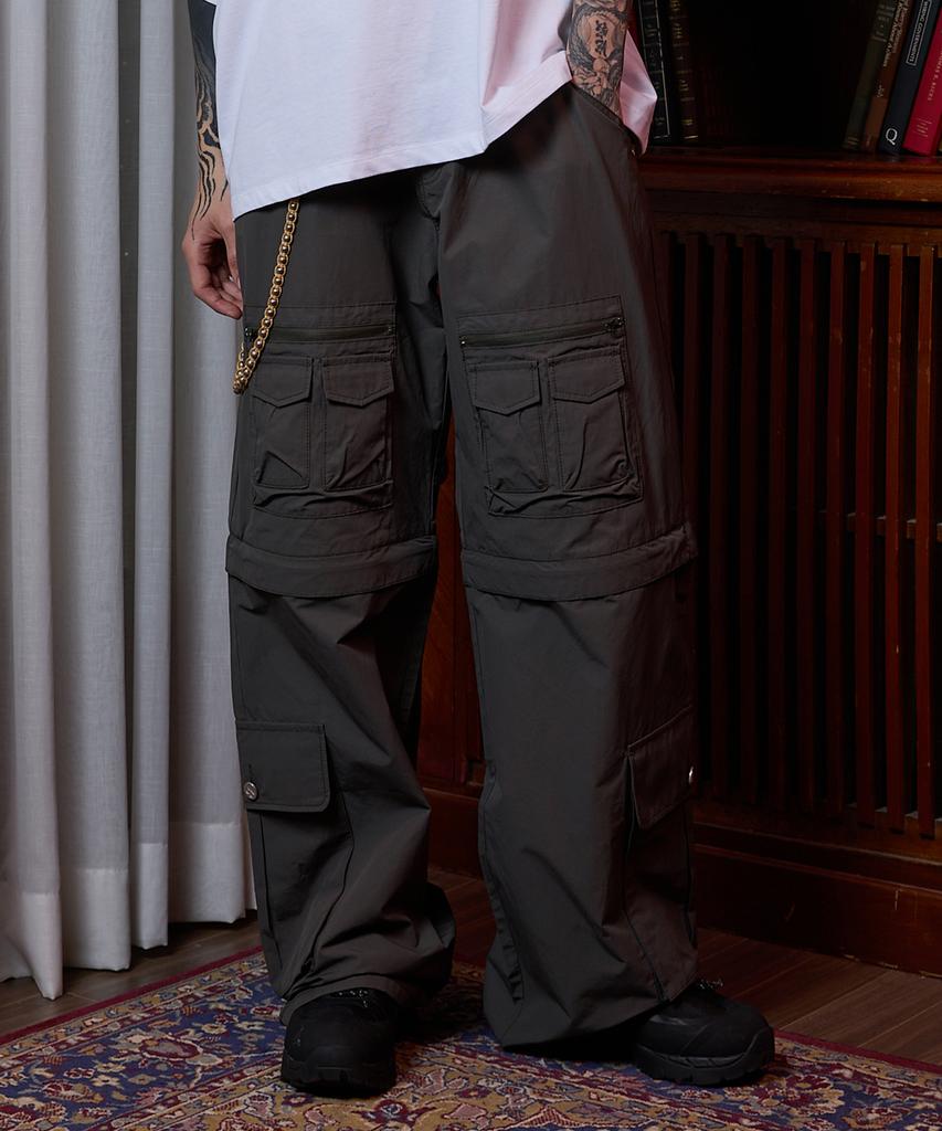 HOODHOOD Multi-Pocket Utility Detachable Pants Charcoal