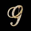 Minimalist Rhinestone Alphabet Brooch: Elegant Geometric Pin for Sweaters or Coats