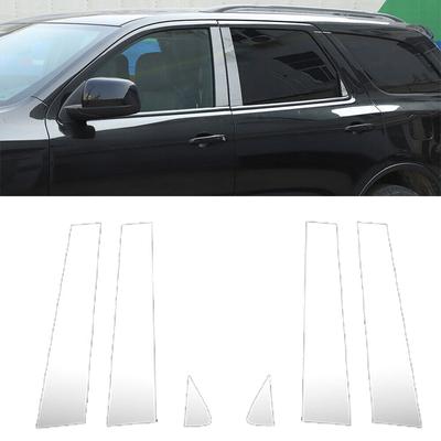 Gümüş Araba Pencere Sütun Direkleri Kapı Kapağı Trim Kitleri Dodge Durango 2011-2024 BC Sütun Çıkartmaları Aksesuarlarına Uygun
