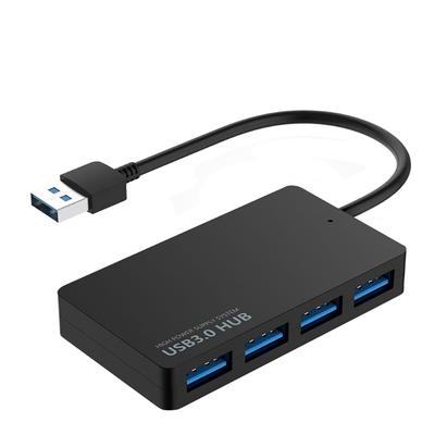 TRkin USB Slim USB 5Gbps for Surface and Other Remote Office Use Hub, Design, 15cm, 4-Port 3.0, Ultra-Speed, MacBook, iMac, Pro, Laptops, (Black)