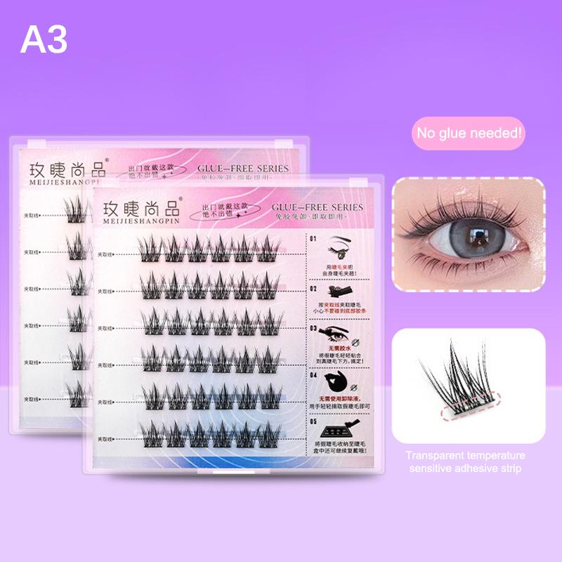 Multi-Styles No Glue Natural Cluster Eyelash Extensions False Cluster Volume Eyelash Makeup Grafting False Eyelashes Cosplay
