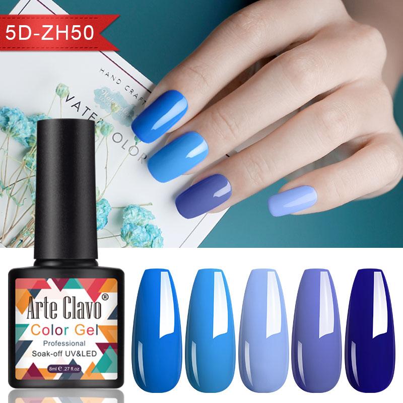 Arte Clavo 5pcs/set UV Gel Nail Polish 191 Colors Semi Permanent Soak Off Nails Art Painting UV LED Gel Varnish Nail Varnish 8ml