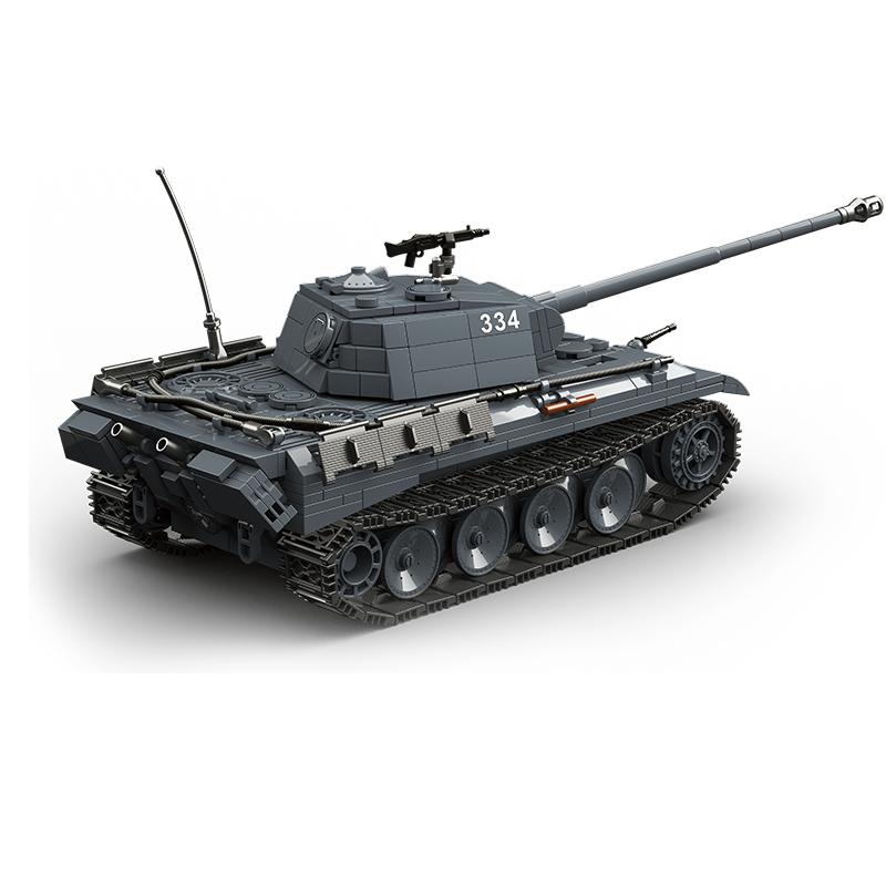 WW2 Military Model Panther Tank Desktop Decoration Collection Ornaments Building Blocks Toys Christmas