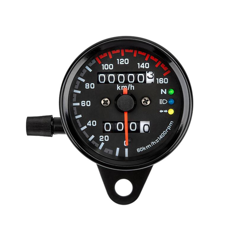 New Sale Motorcycle Speedometer For Cafe Racer Motorbike Universal 12V Backlight Indicator With LED Signal Light Odometer Gauge