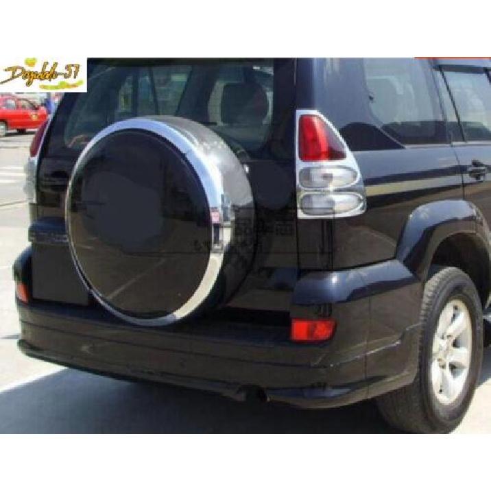 For Toyota Prado Fj120 2003-2009 Chrome Rear Light Cover Tail Lamp Frame Trim 2X