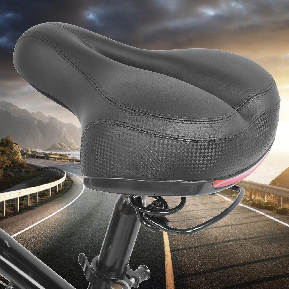 Fahrradsitz, Doppelfeder-Fahrradsattel mit reflektierendem Streifen für Langstreckenfahrten, Hohl und atmungsaktiv