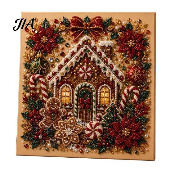 Creative Hobby Kits Christmas Faux Pearl Art Kit, Tree Wreath Painting DIY Kids Holiday Gifts Sparkling Diamond Craft Kit for Adults, Wall Decor Gem