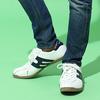 Mobus MUNSTER Sneakers for Men and Women, Genuine Leather, Sports, Casual, with Functional Insoles, Walking Shoes (WHITE/NAVY CROCO, Japanese Shoe Siz