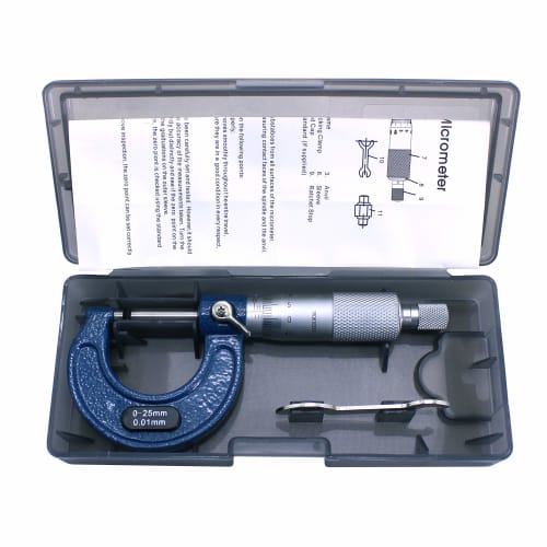 HFS (R) Outside Micrometer, 0-25mm, 0.01mm, Caliper Measuring Tool, Blade Micrometer, High Precision Measuring Instrument with Storage Case