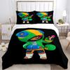 Cartoon Purple Character Print Bedding Set, Kids Game Themed Duvet Cover Set(1 * Duvet Cover + 2 * Pillowcase, Without Core)