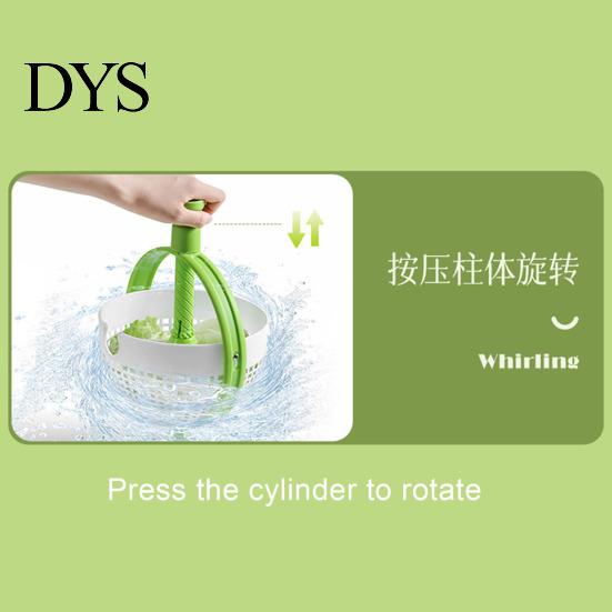 Efficient Hand-pressed Fruit And Vegetable Dehydrator Rotating Drainer Basket Multifunctional Cleaning Bowl Hand-operated Salad Spinner Kitchen
