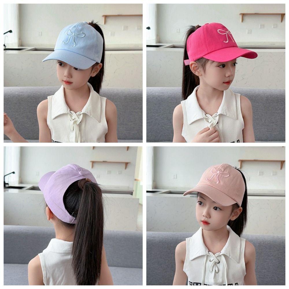 Cute Korean Style Half Empty Top Hat Shading Hat Bow Summer Kid Sunhat Anti-UV Sun Hat No Top Beach Hat Children's Visor Hat Boy