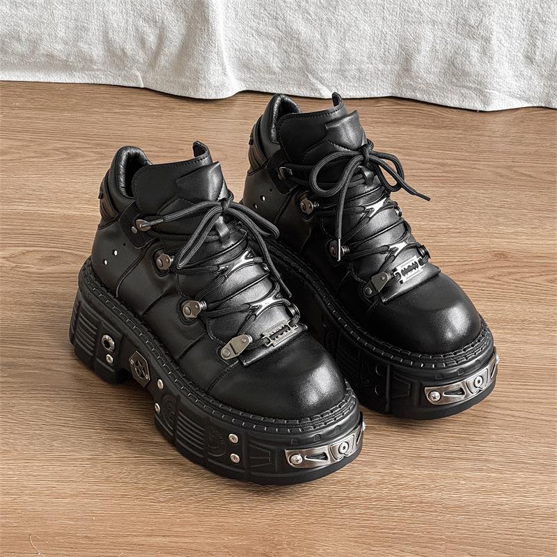 Fashion Trend Locomotive Style Dad Shoes 2025 New Platform Shoes Heavy Metal Trend Punk Boots 561203-J