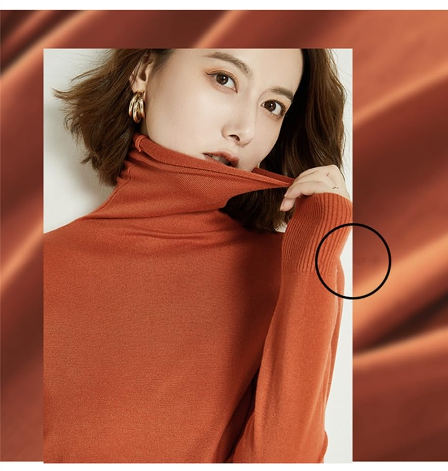 Knit Turtleneck Solid Fitted Soft 3D Slimming L'Avventura Women's High-Neck Sweater, Color, Innerwear, Knit, Figure-Flattening, Stylish, Cute, (M,