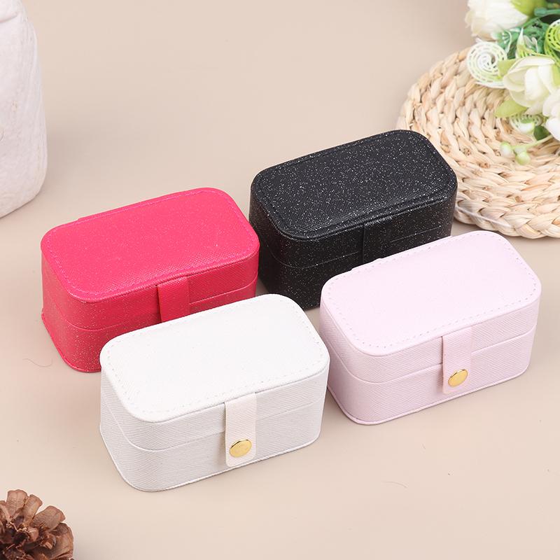 HEISS! Tragbare PU Reise Schmuckschatulle für Damen Einfache Aufbewahrung für Ringe Halsketten Ohrringe Minimalistischer Stil Tägliche Reise Aufbewahrungsbox