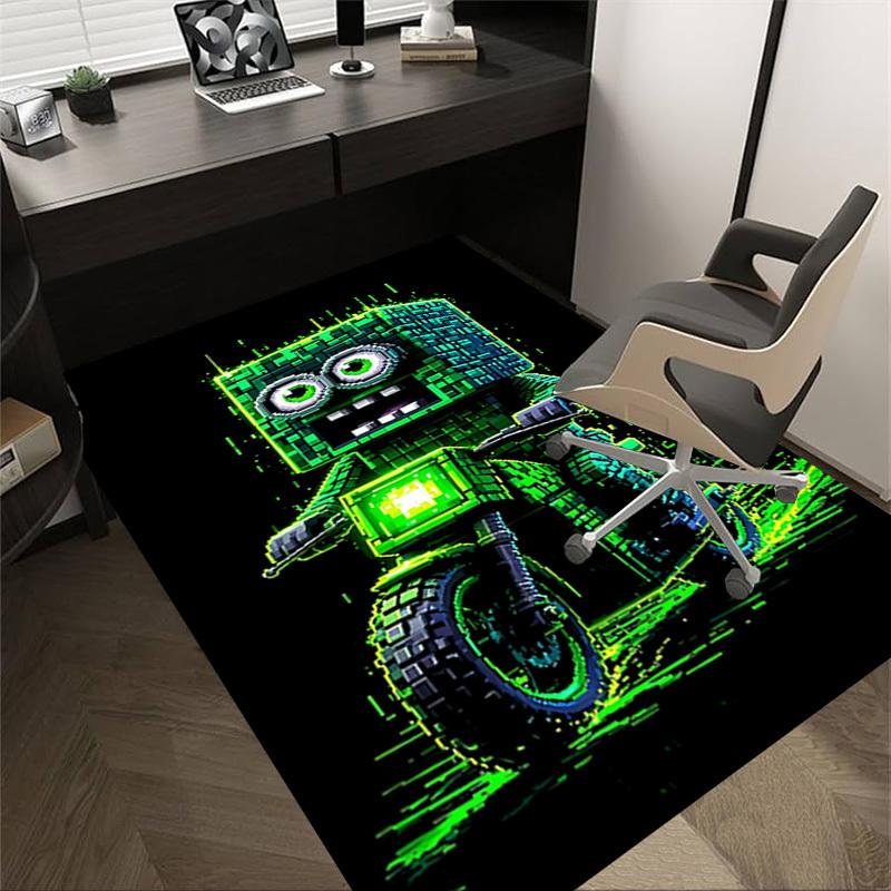 1PC Robot Motorcycle Extra Large Non Slip Floor carpet, Office, family, bedroom, Studio Large Area Rug Indoor Rugs