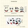 4PCS Cartoon Face Sticker, self-adhesive, suitable for plastic surfaces, removable, glossy surfaces, fun themed decorations