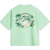 Li Ning Sports Trend Series Printed Letter Round Neck Comfortable Breathable Loose Short Sleeve T-Shirt Women T-Shirts Cool-Green AHSU360-3