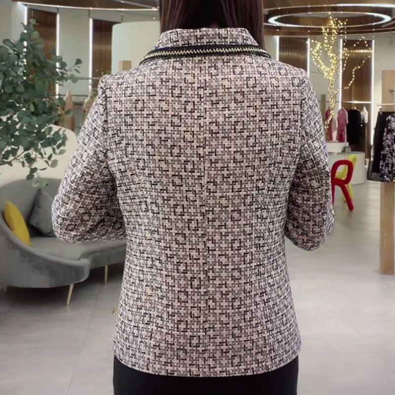 Small Fragrance Loose Coat for Autumn Women's New Western Style Age-reducing Belly Cover Coat for Middle-aged Mother's Woolen Coat